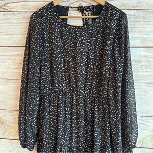Elegant Black and Brown Patterned Dress